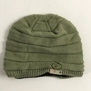 Sunice green knit with fleece lining winter hat cap for youth